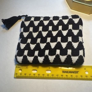 American & Beyond Black & White Geometric Makeup Accessory Pouch - Picture 1 of 8