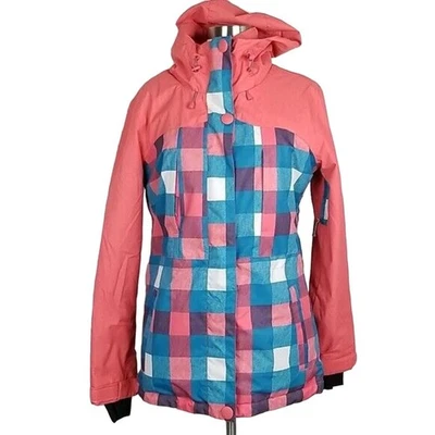 PWDR ROOM Chaqueta Mujer S Avenue Snowboard Esquí Invierno Impermeable A Cuadros Preppy Foto 1 de 4