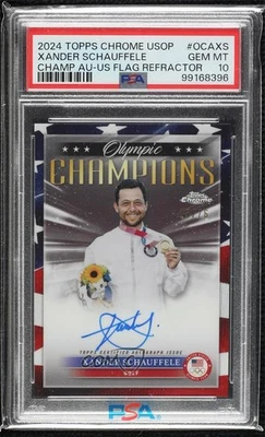 2024 Olympic Champions US Flag Refractor /76 Xander Schauffele PSA 10 Rookie RC - Image 1 of 2