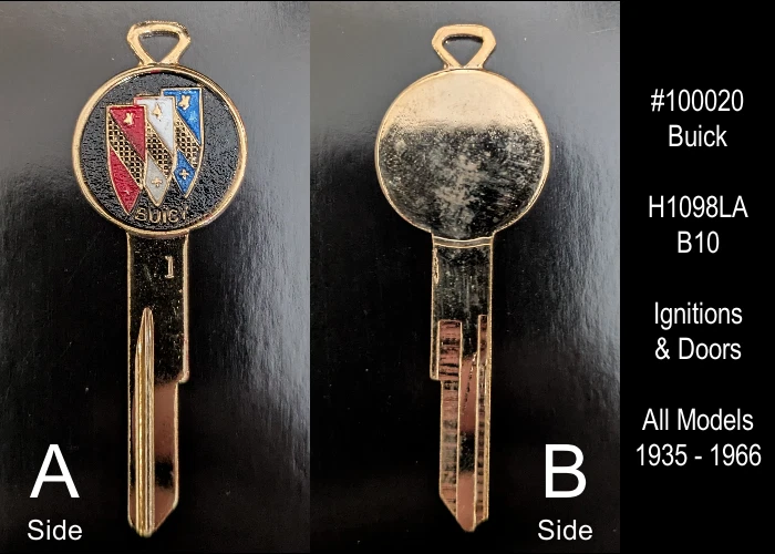 Vintage NOS Buick Gold Plated Key Blank H1098LA B10 All Models 1935 - 1966 - Image 1 of 4