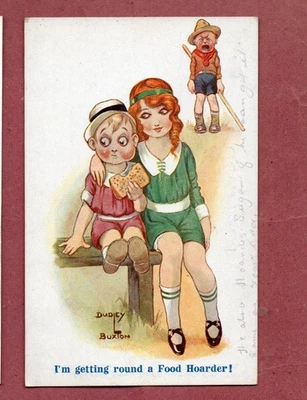 Boy Scouts Scouting comic postcard 1918 WW1 reference to food rationing #571 - Image 1 of 2