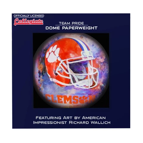 Clemson Tigers Glass Domed Paperweight [NEW] NCAA Desk Office Paper Weight Cover