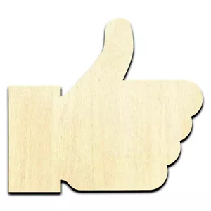 Thumbs Up Laser Cut Out Unfinished Wood Shape Craft Supply - Picture 1 of 6