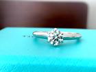 Tiffany &amp; Co Platinum and Diamond Round Engagement Rin .62 CT I VS1 3EXC $8k