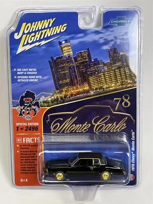 JOHHNY LIGHTNING Chevy Monte Carlo 1978 Black 1:64 Scale Johnny Lightning JLCP7425