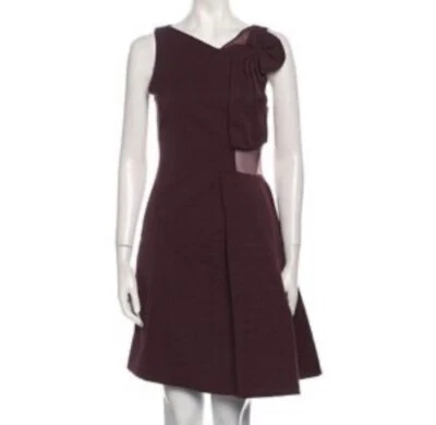 Vestido para mujer Cynthia Rowley azul marino talla 6 calce y lazo acampanado recortado sin mangas Foto 1 de 4