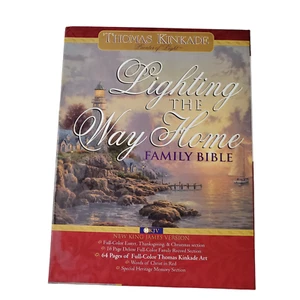 Lighting The Way Home Family Hole Bible Thomas Kinkade New King James Version - Picture 1 of 16