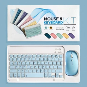 9.64''×5.9'' Bluetooth Colorful Computer Keyboard Wireless for PC Laptop w/Mouse - Picture 1 of 26