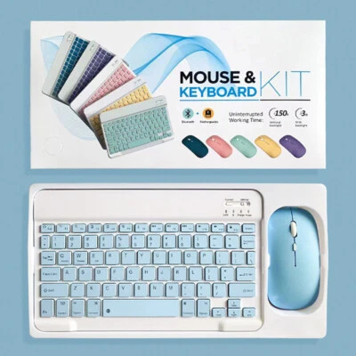Slim Bluetooth Wireless Keyboard with Mouse Combo 7 Colors Fits PC Laptop Mac - Image 1 of 4