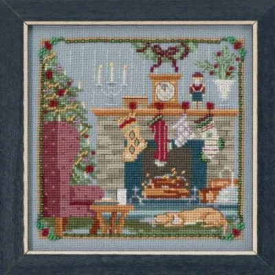 MILL HILL Counted Cross Stitch Beads Kit ST NICK QUARTET Stockings were Hung