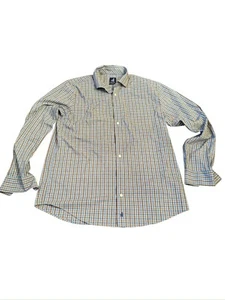 Johnnie O Shirt Mens Large Brown Green Button Down Long Sleeve Plaid Large - Picture 1 of 6