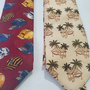 Corbata Tropicals de Tango 100 % seda palmeras/mejoras para el hogar programa de televisión - Imagen 1 de 11