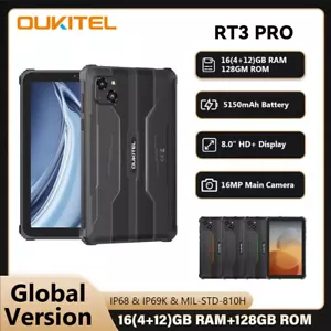 Global Version Oukitel RT3 Pro Rugged Tablet 8'' Display 5150mAh 16GB+128GB 16MP - Picture 1 of 19