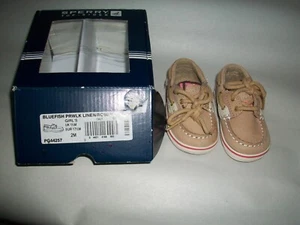 Zapatos de Barco Sperry Top Sider Bluefish Cuero Talla 2M Marrón/Bronceado Infantil Bebé-NUEVOS EN CAJA - Imagen 1 de 2