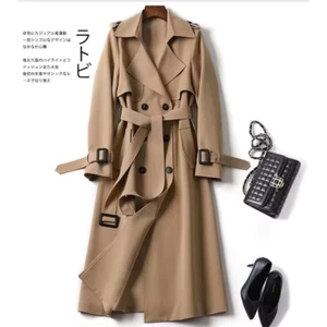 Gabardina Otoño Invierno Manga Larga para Mujer 2024 Moda Suelta Oficina Dama L - Imagen 1 de 21