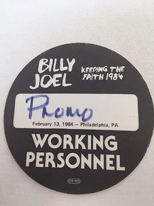 Billy Joel 1984 - Keeping the Faith Tour - Feb 13 BS pass working personnel - Picture 1 of 1