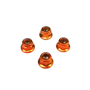 Set ORANGE 4mm steel wheel nuts for 1:10 RC suit Tamiya HPI Traxxas Sakura Axial - Picture 1 of 2