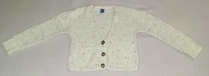 Girls shaker double front pockets rainbow speck long sleeve CARDIGAN sweater 6-7 - Picture 1 of 7