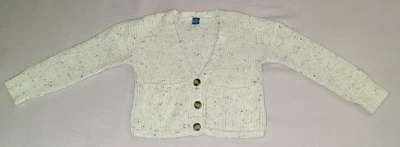 Girls shaker double front pockets rainbow speck long sleeve CARDIGAN sweater 6-7 Foto 1 de 4