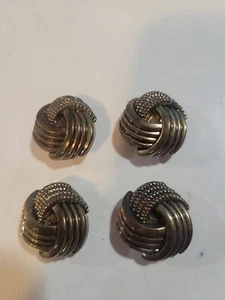 4 Gold Tone Love Knot Button Covers For Shirt Or Blouse - Picture 1 of 3