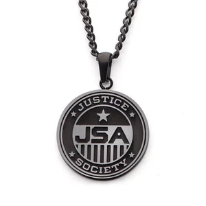 COLLAR COLGANTE CON LOGOTIPO DE DC Comics BLACK ADAM PARA HOMBRE JSA Sociedad de la Justicia de América - Imagen 1 de 7