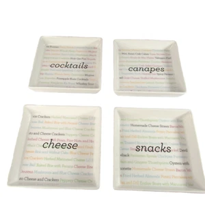 Martha Stewart Collection Dish of the Day Charcuterie 4 Plates Appetizer - Picture 1 of 12