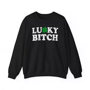 St Patrick's Day Lucky Bitch Sweatshirt mit Rundhalsausschnitt - Bild 1 von 7