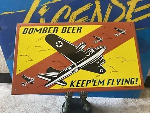 Salamander Graphix 2005 Bomber Beer Keep Em’ Flying Metal Tin Sign Warhawk - Picture 1 of 9