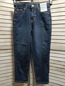 Cat and Jack Girls Jeans Size 10 Blue High Rise Ankle Straight Dark Wash Stretch - Picture 1 of 15