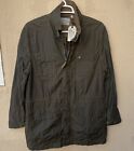 $198 Jeremiah Men's Thorne Coated Canvas Distressed Dark Brown  Jacket, Size XL