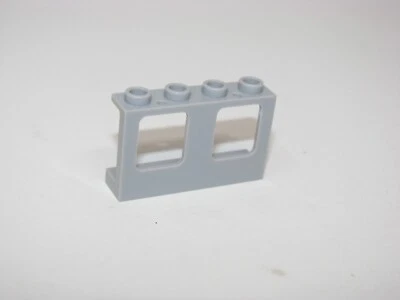 Ventana gris azulado claro 1 x 4 x 2 plano, orificio único superior e inferior para vidrio Foto 1 de 2