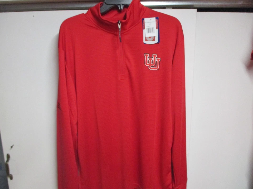 UNIVERSITY OF UTAH UTES CHAMPION BRAND MENS 1/4 ZIP TOP (LARGE) RED RARE