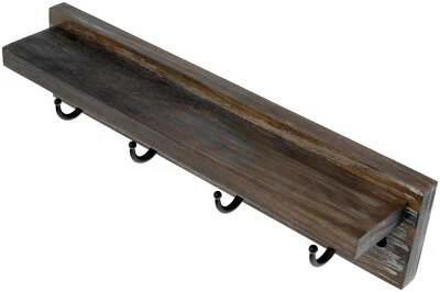 Nuevo gancho de madera de 10 pulgadas con estante, 4 ganchos de metal, envío gratuito Foto 1 de 4