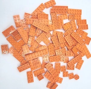 LEGO ORANGE PLATTEN GROSSPACKUNG 105 STÜCK 2X2 2X3 2X4 2X6 VERSCHIEDENE TEILE WELTRAUM - Bild 1 von 2