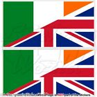 IRELAND-United Kingdom Flag Irish-UK British Union Jack 110mm Stickers Decals x2