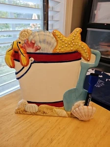 Marcador de limpieza con tema de playa no magnético de cerámica para centro de mensajes Lady Jayne - Imagen 1 de 5