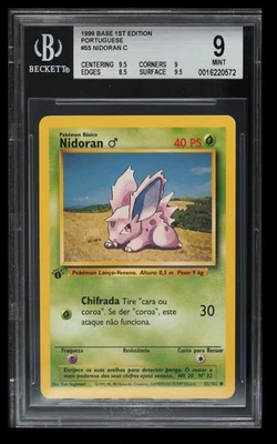 1999 Pokemon Base Set 1st ED. Nidoran BGS 9 Portuguese #55 - Image 1 of 2