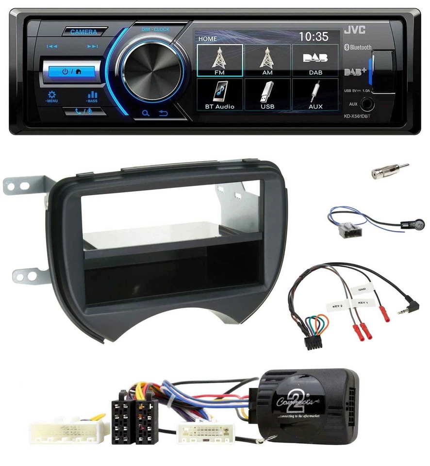 JVC Bluetooth Lenkrad USB DAB Autoradio für Nissan Micra 10-13 Telefontasten sch - Bild 1 von 4