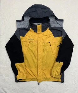 Chaqueta de aleación de titanio Columbia para hombre XL amarilla gris Omni-Tech con capucha impermeable - Imagen 1 de 20