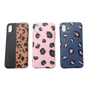 iPhone X/XS Leopard Print Case 3-Pack - Soft Back Phone Covers Blue, Pink, Tan - Picture 1 of 15