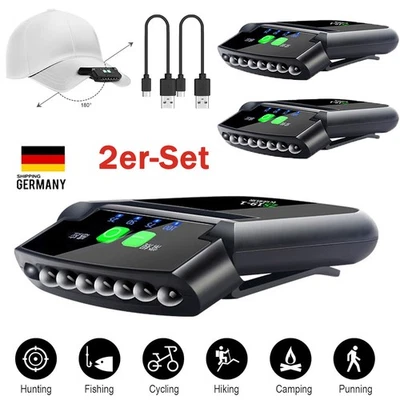 LED Hut Clip Licht USB Wiederaufladbare Helle Scheinwerfer Tragbare Helm Lampe - Bild 1 von 4