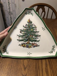 Spode Christmas Tree Serving Dish Cookie Plate - Picture 1 of 6