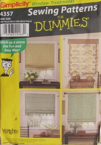 Simplicity 4357 for Dummies Sewing Pattern WINDOWS SHADES Curtain EASY Pattern - Picture 1 of 2