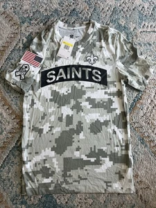 Nike Salute To Service Mens Small New Orleans Saints Edge Arctic Camo Shirt New - Picture 1 of 2