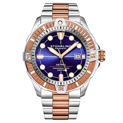 Reloj Hombre Stuhrling 1005 04 Astral Automático Fecha Azul Acero Inoxidable Foto 1 de 3