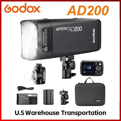 US Godox AD200 2.4G TTL HSS Pocket Speedlite Flash For Nikon Canon Sony Fujifilm - Image 1 of 4