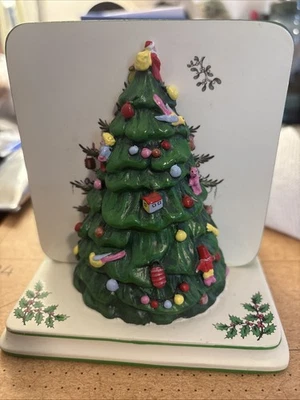Spode Christmas Tree Holder Resin Coasters Set of 4 with Holiday Decor Tabletop - Image 1 of 2