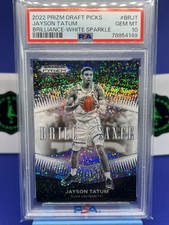 JAYSON TATUM 2022 Prizm Draft Picks Brilliance WHITE SPARKLE PSA 10 POP 1