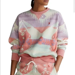 Polo Ralph Lauren Southwestern Fleece Sweatshirt Desert Rose Women's SZ. XS NWT - Picture 1 of 7