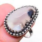 Russian Dendritic Handmade Gemstone 925 Sterling Silver Jewelry Ring 6.5 a671